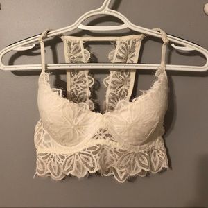 PINK padded lace bralette